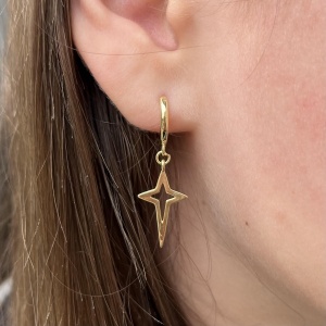 Star Huggie Hoop Earrings - Gold